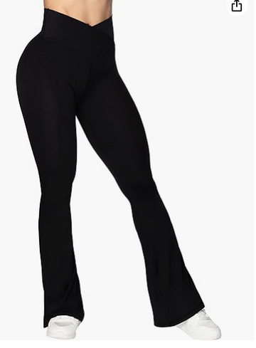 Sunzel Flare Leggings, Crossover Yoga Pants with Tummy Control, High-Waisted and Wide Leg